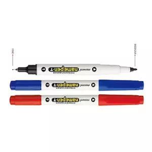 네임펜(양방향-12자루)/얇은/네임/펜/블랙/양쪽/12색/유성/12개/흑색/파랑/빨강/듀얼/검은색/두꺼운/모나미