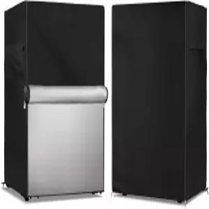 달레마 야외 냉장고 커버 600D 헤비 듀티 100 방수 업라이트 냉동고 외부 스탠드업 커버. 전면은 지퍼로