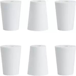 ZYHW 6Pcs 18mm에서 24mm 구멍이 있는 견고한 고무 마개 구멍 플라스크 플러그 및 시험관용 구멍(흰색)