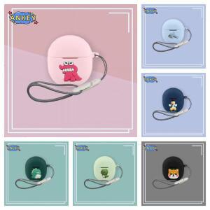 Google Pixel Buds 2a 케이스 큐트 핑크 공룡 패턴 무선 블루투스 이어 버드 소프트 커버 쉘 슬리브 스트랩