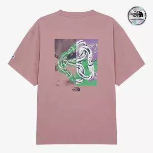 [노스페이스] [노스페이스 공식] NT7UR70C 남성 카라비너 반팔 티셔츠 SOFT PINK