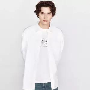 백화점 지오다노 남자 기본 베이직 무지 긴팔 면 포플린 남방 셔츠 045901