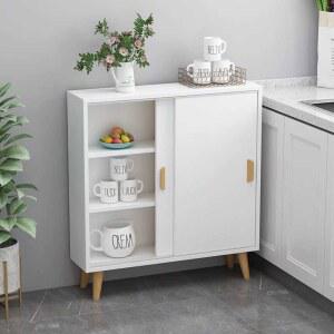 슬림 수납장 다용도 미니 틈새장 라이트월넛색상60x25x100 미닫이이중문 화이트 심플 폭좁은