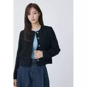 매장정품 PLASTIC ISLAND 플라스틱 아일랜드 라운드넥 아웃포켓 울 트위드자켓PR4WJ061 1114267