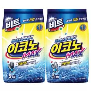 라이온 비트 이코노맥스 가루세제 일반용 리필 5kg 2개