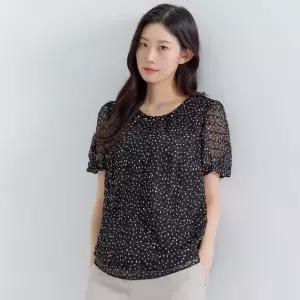 [지센] 2컬러 도트변형 조직감 티블라우스 LFWSP408_P418235367