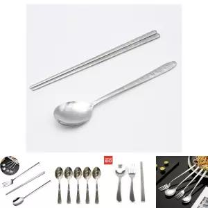 토끼 어린이 세트 수저 젓가락 숟가락 1벌/키즈/학생/유치원/어린이집/동물/포장/선물/스푼/스텐/가게/업소