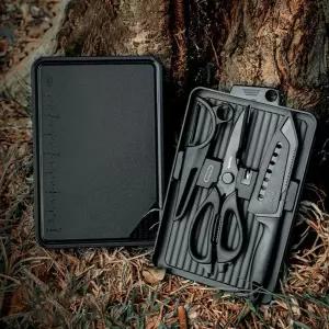 아와다 백패킹 캠핑 조리 칼 세트 도마 커팅보드 취사 가위 도구 스텐