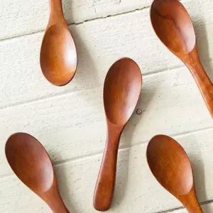 대추나무 옻칠 짧은 우동 숟가락 1p 수저 식기 원목 식기 수저 숟가락 나무