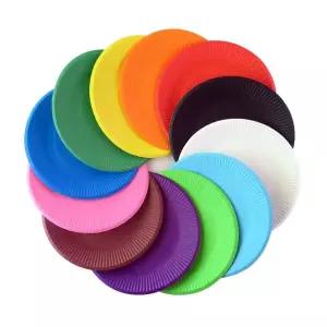 종이접시 10개 국산 칼라종이접시 색접시 만들기재료/선생님/학생/창의력/발달/표현