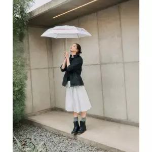 매장정품 빈폴 BEANPOLE ACCESSORY [애니웨더] 3단 스트라이프 우양산 - 화이트 BE548AU011 664181