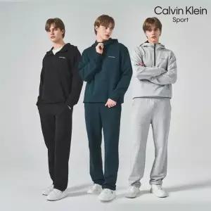[Calvin Klein]캘빈클라인 26SS 에센셜 테리 셋업 3종, 남성(후디하프집업+맨투맨+롱팬츠)