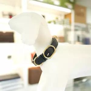 구찌 중대형 애견 목걸이 695256 2ZR0G 1000 가죽 블랙 펫 명품 리드줄 선물 국내출발