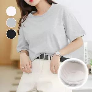 홈웨어 잠옷 노브라 일체형 브라캡 내장 반팔 티셔츠 여자 반팔 티 여성 티셔츠 크롭 면티 롱 프린팅