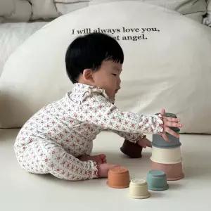 아띠래빗 유아용 실리콘 스태킹컵 장난감 블록 쌓기 교구