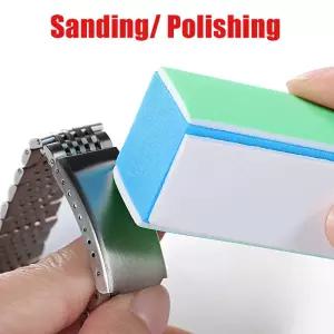 1/2/4개 시계 클리너 막대 4면 연마 파일 샌딩 블록 손목시계 부품 청소 도구 제작자용