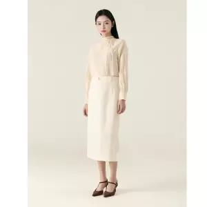 (스타필드 안성 로엠) 벨티드 H라인 롱 스커트 (세트) RMWHG24R11