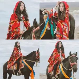 몽골판초 여행 패션 망토 보헤미안 후드담요 몽고판초 몽골판초