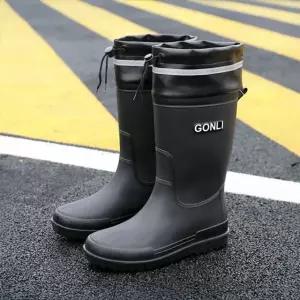 심플 트레킹 스트랩 모던 방수 레인부츠