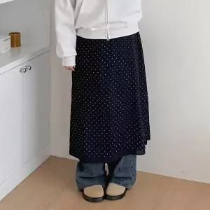[빅사이즈]이블렛 테르벤 도트 레이어드 플레어 스커트 제이스타일