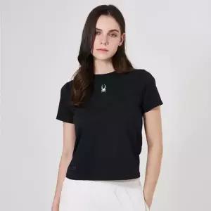 [롯데백화점]스파이더 여성 트레이닝 메쉬 배색 티셔츠 SPKMCNRS251WBLK