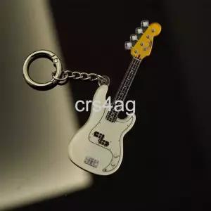  기타 모형 키체인 야마다 료 베이스 열쇠고리 락 일렉트릭 음악 키링 레트로 가방 악세서리