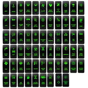 방수 녹색 Led 자동차 로커 스위치 On Off 12V 20A 세탁기 와이퍼 해양 보트 ATV RZR RV Autosteer 용 순간 토글 스위치