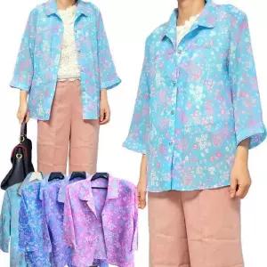 칠부소매플라워셔츠자켓 할머니여름 (15919301A)