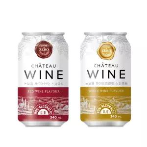 [롯데백화점]웅진식품 웅진식품 샤토와인 논알콜 와인맛 스파클링 340ml x 24캔 (레드/화이트)