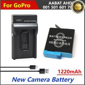 1220mAh AABAT AHDBT 001 배터리 USB 충전기 (GoPro 액세서리 히어로 8 7 6 5 스포츠 캠 고프로 블랙 카메
