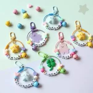 이니셜 알파벳 비즈 키링 만들기 DIY 키트 세트 커스텀 네임텍 이름텍