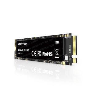 KOOTION 1TB NVMe 내부 SSD PCIe 3.0, M.2 2280 3세대 솔리드 스테이트 드라이브 최대 3500MB/s, PC/노트북의 발열 감소