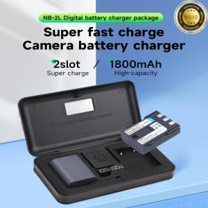 NB-2L NB 2LH 디지털 카메라 배터리 + Canon Rebel XT EOS 350D PowerShot S50 G9 용 LCD USB 듀얼 충전기