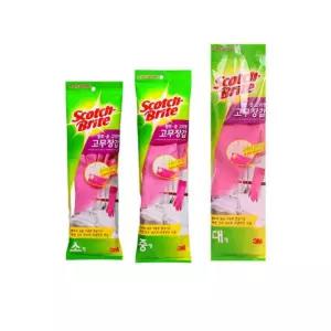 3M 고리형 황토숯 고무장갑 소형 중형 대형