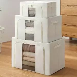 철재프레임 MAN205I5 리빙박스 패브릭정리함 이불 옷수납함 100L