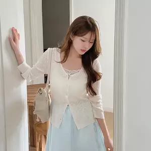 [제작/빅사이즈]이블렛 하뮤즈 골지 브이넥 니트 가디건 제이스타일