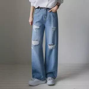 [시크폭스] 오레 데미지워싱 와이드 데님팬츠_61DP1753