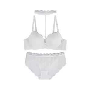 섹시쿠키 WHITE PEARL 초커 레이스 브라 팬티 세트_화이트 411484