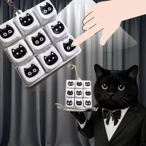 검은 고양이 딸깍이 키링 키캡 열쇠고리 키보드 클릭커 귀여운 선물