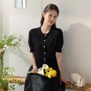 [시크라인] (~XXL까지) 케미테 반소매 단추 가디건 봄 가을 데일리 베이직 꾸안꾸 오피스룩 모임룩 격식룩 빅사이즈