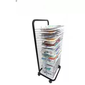 인쇄 건조대 다이 스크린 이동식 블랙 종이 프린트 선반 50칸
