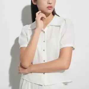 [미쏘] 오픈카라 5부 블라우스 (MIWBWD832B-T)