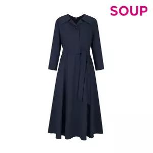 7부 소매 벨티드 플레어 원피스 (SZ8OP30)