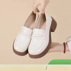 여자신발 단화 로퍼 가죽 구두 봄가을 빅사이즈 쿠션 창 통굽 캐주얼 힛템