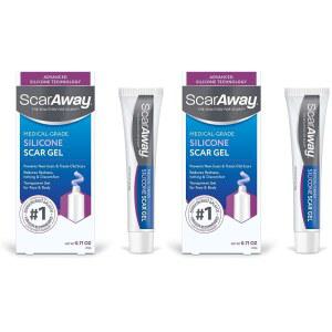 스카어웨이 실리콘 스카 젤 부상 로 인한 비대 켈로이드 흉터의 크기 색상 질감 개선 방수 20g (0.7온스) (2팩)