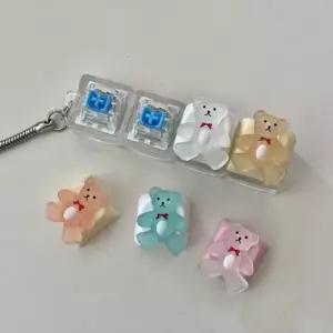 곰돌이 키캡 ASMR 키링 LED 키캡꾸미기 C37 키보드 테디베어 인형 클릭커