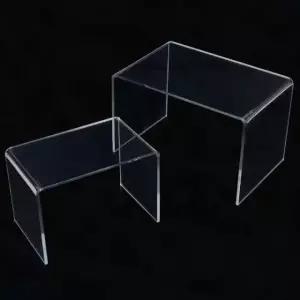 올림대 투명 거치 받침 아크릴 화장품진열대 아크릴진열대 선반 피규어 소품 직사각 ㄷ자
