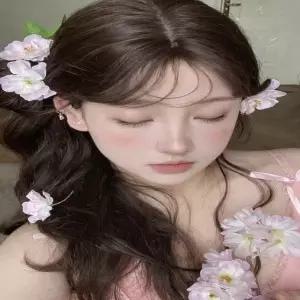 조화 벚꽃 머리핀 핑크 덕빌 집게