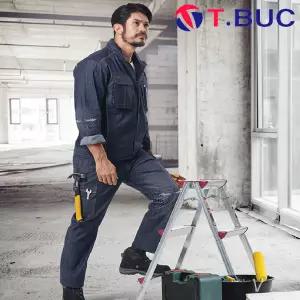 M- 봄 여름 작업복 TJS-1301 상의 하의 개별판매 네이비 S~5XL 긴팔 스판 근무복 유니폼 남자 남성 티뷰크