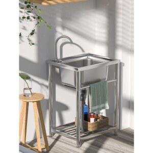 DS EM 계수대 손빨래 개수대 이동식 간이 검은색 수도꼭지 탕비실 작업실 싱크대 인테리어 경량